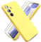 Ikziwreo - Coque pour Samsung Galaxy S24, avec 2 Pièces Protecteur D'écran en Verre Trempé, Housse Silicone Souple Ultra-Mince de Couleur Pure, Coque en Caoutchouc Antichoc - Jaune
