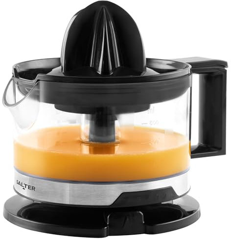 Salter Electric Citrus Juicer – Fresh Orange Press, Juice Extractor, 500ml Measuring Jug, BPA Free, Includes 2 Juicing Cones, 5 Variable Pulp Levels, 2 Way Twist, For Baking & Cocktails, EK5878