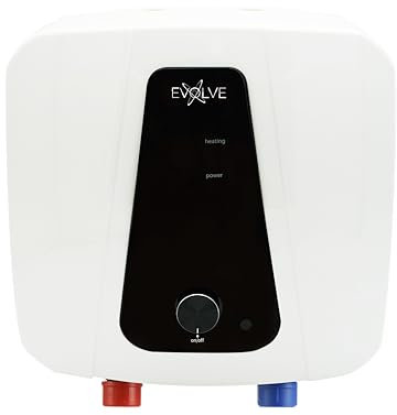 EVOLVE 10 Liters Above Sink Electric Water Heater, 2 Years Warranty, 2kW Control Unit, B Class ErP Rating, Equipped with UK Plug, overheat Protection and Thermal Cut with Triple Safety Device.