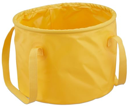 Relaxdays Falteimer Camping, 15l, zusammenfaltbar, Campingeimer mit Henkeln, HBT: 23x31x31 cm, Outdoor, PVC, Farbwahl