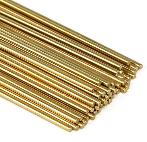 AFASOES 50 Pièces Tiges en Laiton 2mm* 250mm Barre en Laiton Ronde Longueur Laiton Solide Barre Cylindrique en Laiton Massif Tige Courte Métal dans Domaine Industriel pour Fraisage Tournage Perçage