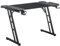 FIVMEN Schreibtisch Gaming Tisch 120x60cm Höhenverstellbar Gamingtisch mit LED & Kabelloch & Kopfhörerständer & Tassenhalter, Kohlefaserplatte Ergonomischer PC Computertisch
