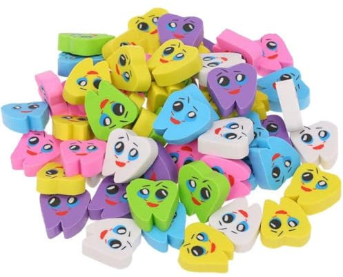 Muteitt 100 Stück Mini-radiergummis Für Kinder, Neuartige Zahnförmige Radiergummis, Süße Kleine Radiergummis Für Schüler, Zuhause, Schule, Klassenzimmer, Belohnungen, Preise, Partygeschenke