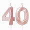 Rose Gold Number 40 Candles for Birthday Cake, 40th Birthday Candles 40 Birthday Candles 40th Candles for Cake, 40th Birthday Cake Candles Cake Toppers for 40 Year Old Women Rose Gold