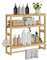 RRX Bambus-Badezimmerregal, 15cmx59cmx53cm H, 3-stöckig, verstellbare Schicht, schwebender Wandständer oder Ständer mit Stange, Standregal, Handtuchhalter, Hängestange für Badezimmer (Beige)