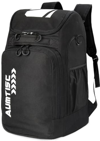 AUMTISC Skischuh-Rucksack, Stiefeltasche, Ski-Rucksack für Stiefel, Helm, Helm, Brille, Handschuhe, Skiausrüstung