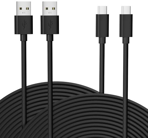 BASESAILOR Extra Long USB A to USB C Cable 9M/2Pack,USB C Power Cable Charger Cord 2.0 Lead for PS5,Xbox Series X S,Switch Pro Controller,Blink Outdoor 4 4th Gen Cam,Blink Mini 2,Nintendo Switch