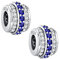 KEQ 925 Silver Spacer Stopper Clip Charms Compatible with Pandora Bracelets Birthstone CZ Spacer Charms for Bracelets Necklace