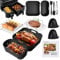 Heißluftfritteuse Zubehör für Philips Airfryer 3000/5000 Zubehör Series Dual Basket 6L/3L, Silikonform Heißluftfritteuse Zubehör Grillrost Grillzange Einsatz Heisluftfritöse Zubehör für Philips 9L