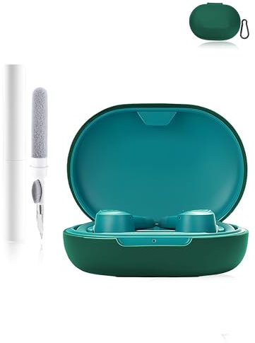 Silicone Protective Case for JLab Go Air Sport+ Running Headphones Earbuds - Durable and Bluetooth Earphone Cover with Precise Holes and Charging Compatibility - Shock-proof, Comfortable Touch - Green