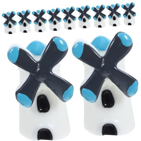 Homoyoyo 20stücke Miniatur Windmühlen Deko Aus Resin Bunte Kleine Windmühlen Kreative Mikro-Dekoration Für DIY Feengärten Schreibtisch Und Terrarien Kindgerechte Figuren