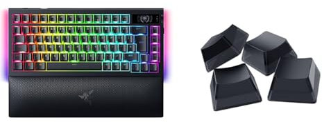 Razer BlackWidow V4 75% Pro + Touches FR Phantom Keycap-Set - Clavier Gaming mécanique remplaçable à Chaud (Disposition compacte, Éclairage sous-jacent sur 2 côtés) US-Layout | Noir