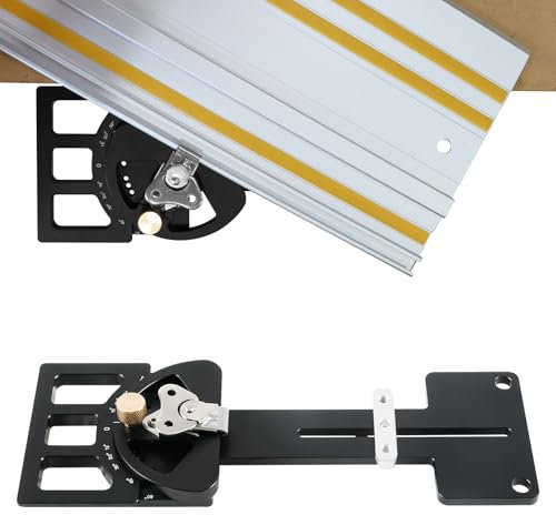 Adjustable Angle Track Saw Square, -60° to 60° Right Angle Rail Square Guide Compatible with Festool and Makita and Milwaukee