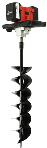 Post Hole Digger with 2 Batteries,6 Adjustable Speed Drill Spiral Ground Digger,Cordless Digger Earth Auger with Earth Drill Bit