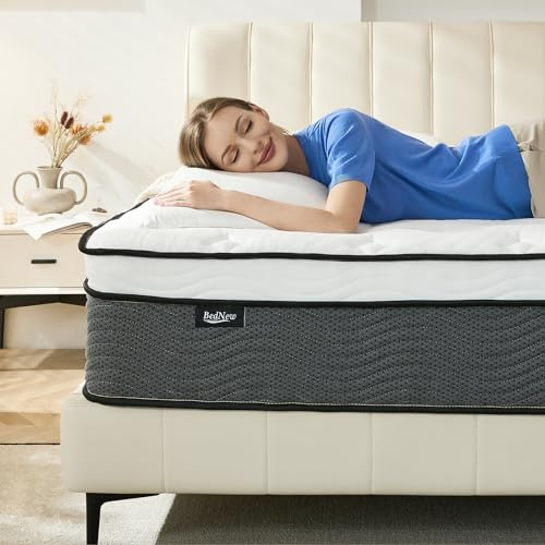Bednew Matratze 120 x 200cm, Federkernmatratze H3 Höhe 31cm 7-Zonen Orthopädische Taschenfederkernmatratze mit Comfort Memory-Schaum Schicht
