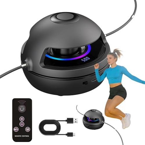 LYPPUL Elektronische Springseil, Automatische Elektrische Seilspringmaschine, Multiplayer-springseil mit zähler, Intelligente springseilmaschine mit LED-Anzeigezähler, 1-10 Geschwindigkeitsstufe