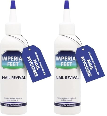 Imperial Feet Nail Revival - Damaged Nail Care - Extra Strength Nail Care for Discolored & Brittle Toenails - Nail Strengthener - XL Dose 75ML (Pack of 2)