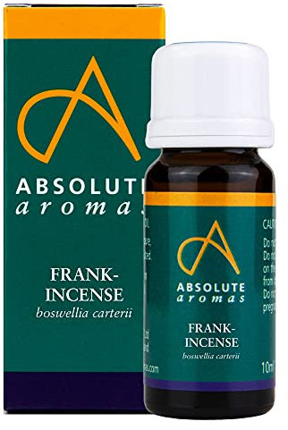 Absolute Aromas Olio Essenziale di Incenso (Frankincense) 10 ml - Puro, Naturale, Non diluito, Non testato sugli animali e Vegano – Per Aromaterapia, Diffusori, Cera per Candele e Preparati di Bellezza Fai da Te
