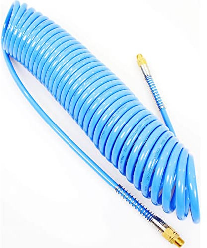 PU-Spiralschlauch mit Sicherheits- Stahlkupplung eSafe Ø 8×12 mm 4 m