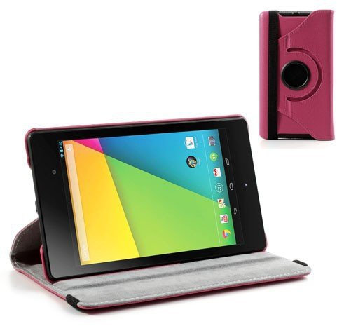 Unbekannt Flip Tablet Case Case per Google Nexus 7 2.Gen 2013 / LTE - 360 ° ASUS Razor, Nexus 7 2.Gen 2013 LTE/ASUS Razor Rosa Intenso
