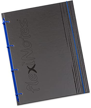 flexiNotes NOTIZBUCH A5, Typ: fN Black, Königsblau, 75 Blatt kariert - Ring S