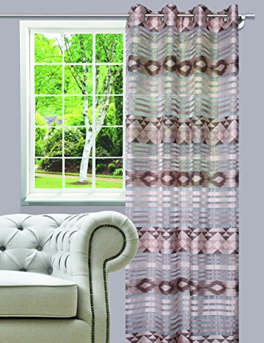 DecoKing 140x245 cm rosa braun Vorhang Fensterdekoration Gardine Ösenschal Organza ethnisch pink Brown