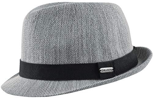 CHILLOUTS Bardolino Sommerhut Herren - Sonnenhut Herren Trilby, Strohhut Herren Leicht Faltbar, Hut Herren Sommer Handgefertigt, Panama Hut Atmungsaktiv, grau, L-XL