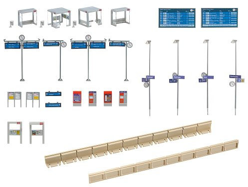 FALLER 120240 - Modellismo Ferroviario, Set pensilina Completo di Accessori