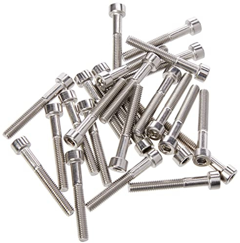 AHCA2 Stainless Steel Socket Cap Allen Key Head Bolt/Screws M4 4mm x 30mm (Pack of 25)