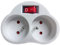 Maclean mce31 commutabile franzoesisches System 2 della doppia doppia presa con interruttore Adapter Bianco