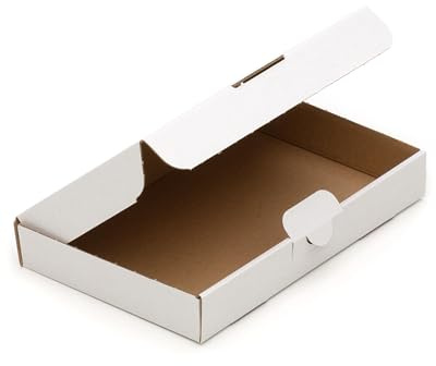Boîtes aux courriers Maxi KK Verpackungen | 50 pièces, 220 x 140 x 32 mm boîtes d'expédition aux lettres maxi blanches en blanc | Boîte pliante pour l'expédition de marchandises