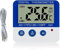 Digital Fridge Thermometer with Mount & Stand - Calibrated Freezer Thermometer with LED Alarm, Max/Min Memory, –50 °C to 70 °C Range for Home, Kitchen, Commercial Use