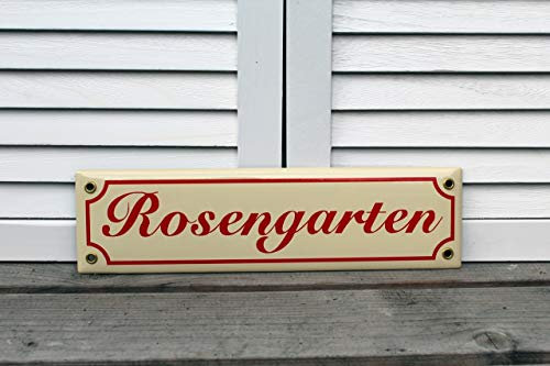 Emaille Schild Rosengarten