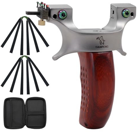 Obert Steinschleuder Zwille Slingshot, Edelstahl Jagd-Katapult Steinschleuder Zwille Slingshot Schleuder mit Holzgriff und Gummiband