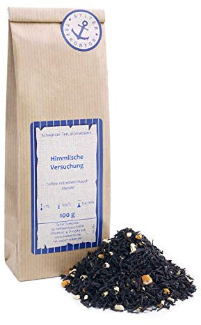 Schwarztee lose Schwarzer Tee Himmlische Versuchung Nougat MANDELN Honig Kakao Vanille Schwarzer Tee Toffee mit einem Hauch Mandel 250g