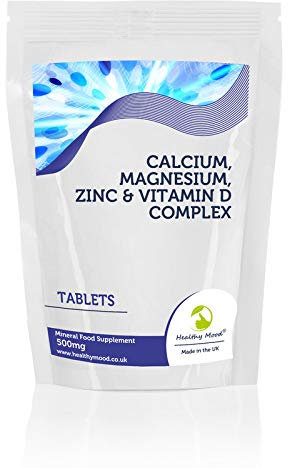 Calcium Magnesium Zinc & Vitamin D Tablets Mineral Food Supplement Complex - UK - Pack of 250 Pills