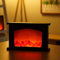 Ulalaza Small Cozy Fireplace Lantern Traditional Realistic Log Wood Burning Flame Effect Ligh LED Charcoal Style Table LampFor Indoor & Outdoor Use