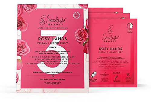 Seoulista Beauty Rosy Hands, Hand Mask Moisturizing Glove 3 pack, Hand Repair Glove for Dry Hands Treatment, Remove Dead Skin, Rough Skin