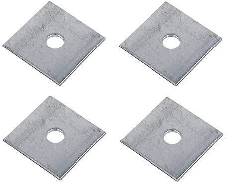 TERF® Arandela de placa cuadrada de acero chapado en zinc M6 (6 mm) x 40 mm x 5 mm (agujero de identificación) 6 mm x 40 mm cuadrado OD x 5 mm grosor arandela de placa cuadrada – Paquete de 4