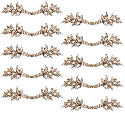 Fvstar 10 Stück antike Kommodengriffe, Bauernhaus-Küchenschrankgriffe, Vintage-Schubladengriffe und Knöpfe, europäische Griffe für Schrank, Kommode, Schublade, 6,3 cm Lochmitte (antikes Silber)