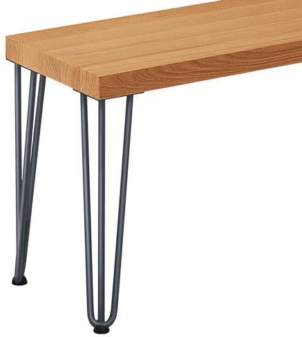 LAMO Manufaktur Sitzbank Esszimmer Holzbank Küchenbank 30x160x47 cm, Möbelfüße Creative Anthrazit/Rustikal, LSB-01-A-003-160-7016Cr