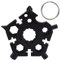 Schneeflocke Multitool, 23-in-1 Edelstahl-Schneeflocken-Multifunktionswerkzeug, tragbarer Schraubendreher, Schlüsselring, Flaschenöffner, Ringschlüssel, Sechskantschlüssel (Schwarz)