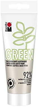 Marabu 14500050246 - GREEN LINE Alkyd-Farbe, cremebeige, 100 ml Malfarbe auf Wasserbasis, klimaneutral, matt, lichtecht, wetterfest (nach 24h Durchtrocknung), 92 % aus natürlichen Rohstoffen