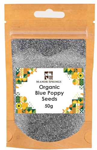 Organic Blue Poppy Seeds 50g by Manor Springs Organic