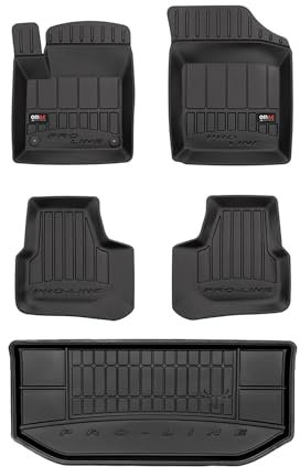 OMAC Fußmatten & Kofferraumwanne Set kompatibel mit VW Up 2011-2016 Gummi TPE Schwarz 5X