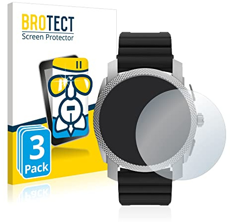 BROTECT Schutzglas für Fossil Gen 6 Hybrid Machine (45mm) | 3 Stück Transparenter Displayschutz Made in Germany Schutzfolie Panzer Folie Glas 9H Anti-Fingerprint Einfache Montage Clear