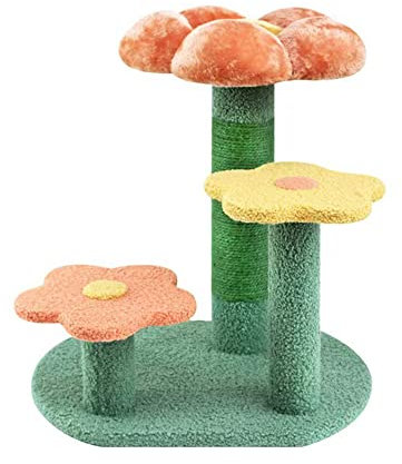 ACSUZ Katzenklettergerüst Kratzbaum Katzenkratzbrett Spielzeug Blume Katzenspielzeug Kratzen Für Katzen Kätzchen Multi-Level-Turm