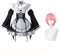Jiumaocleu Rem and Ram Cosplay-Kostüm mit Perücke, Anime-komplettes Set von Dienstmädchen-Outfit, kurzer Rock, Uniform-Anzüge mit Zubehör, Party, Karneval, Verkleiden für Mädchen