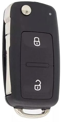 Tedkine 2 Tasten Autoschlüssel Gehäuse kompatibel mit VW Amarok Schlüssel Transporter T5 T6 Up Golf EOS Beetle Polo Fox Seat Leon Skoda Citigo Fabia - ohne Elektronik Transponder Batterien