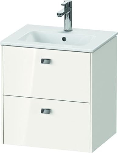Duravit Brioso Waschtischunterbau wandhängend Compact 52,0 x 41,9 cm, mit 2 Schubkästen, inkl. Siphonausschnitt und Schürze, für Waschtisch ME by Starck 233653, Farbe (Front/Korpus): Weiß Hochgla